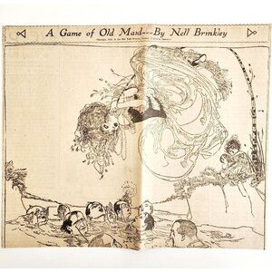 1910 Sexy Old Maid Art Wood Engraving Nell Brinkley NY Evening Journal DWXX8